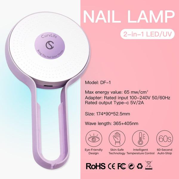 French Tips Kit – 150pcs CurvLife X-Pro Soft Gel Tips with Pre-Applied Primer, Matte & Glossy Top Coat, Solid Nail Glue Gel, UV LED Lamp, Nail File, Brush & Tools ZT-026-03-Kit