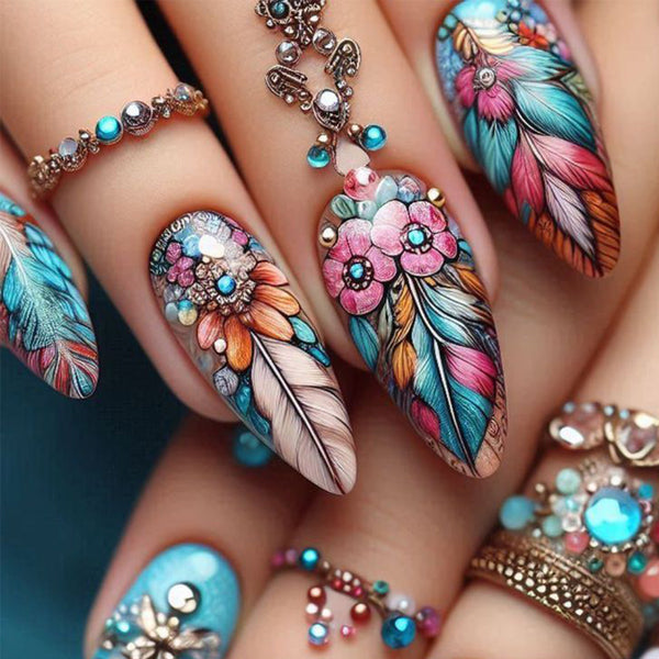 Gel-Press-On-Nägel, 16 Größen, 32-teiliges Set, BKS3162