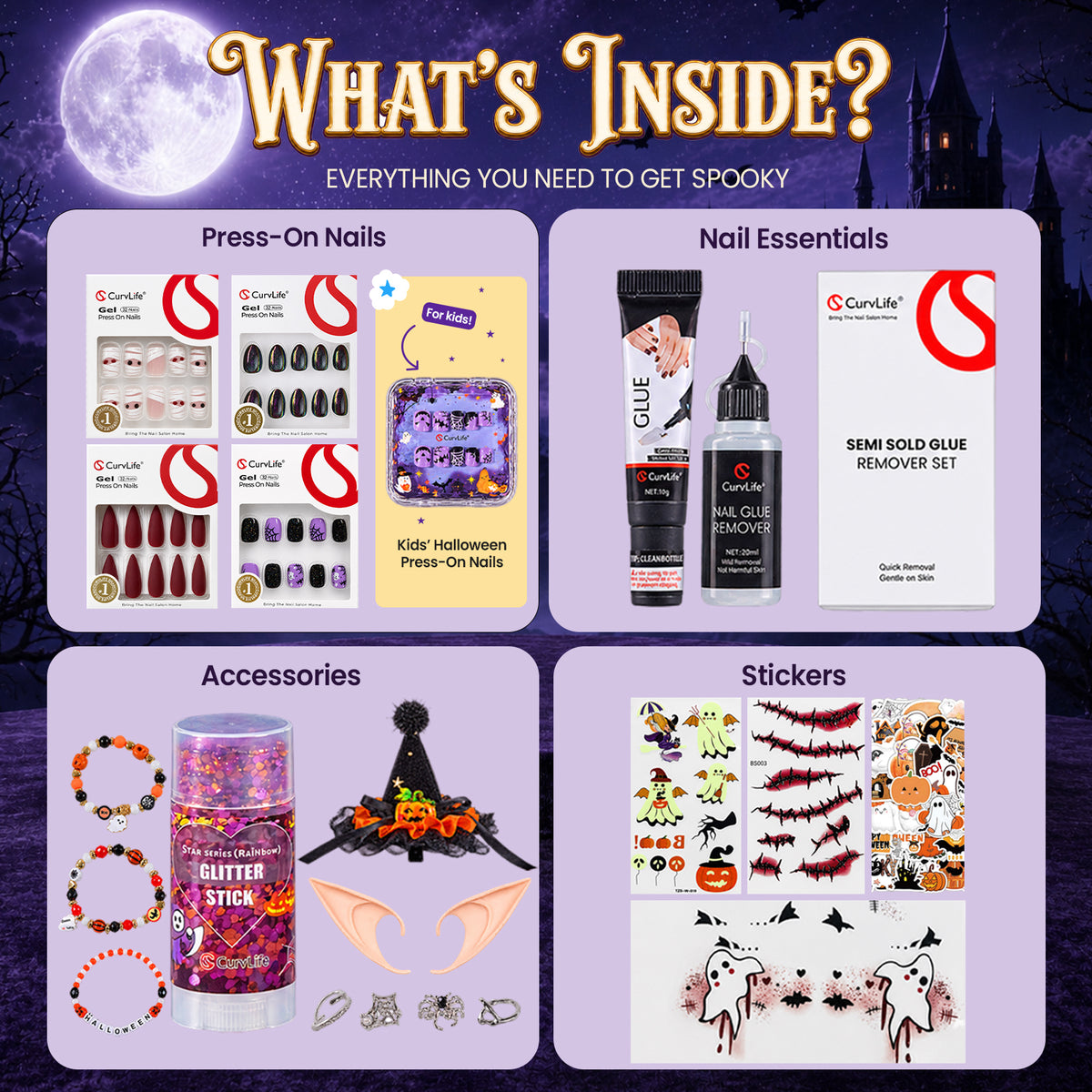 Halloween Press-On Nail Kit