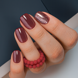 Burgundy Bling – S Squoval