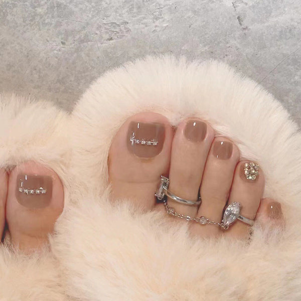 Press On Toe nails Set 24pcs/12 sizes XNT100