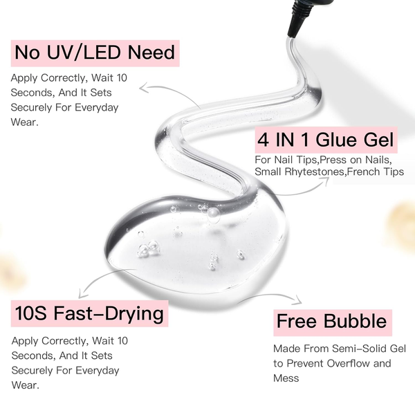 Semi solid glue New Upgrade Super Strong Quick drying with remover kit