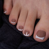 Latte French - Squoval Toenails