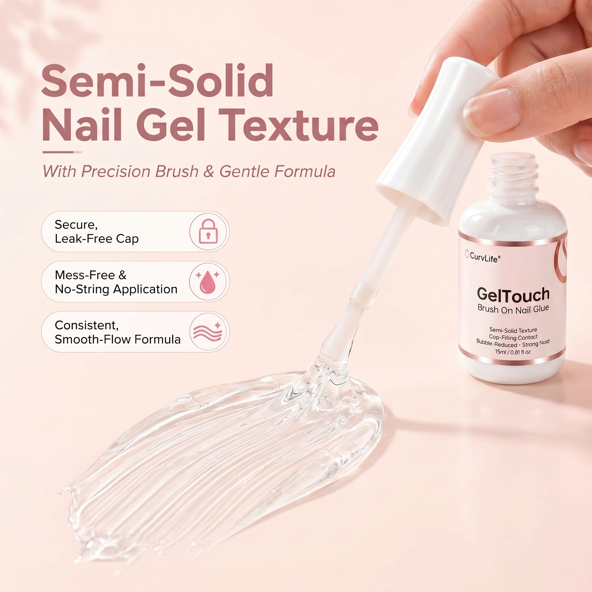 Gel Touch Brush-On Nail Glue