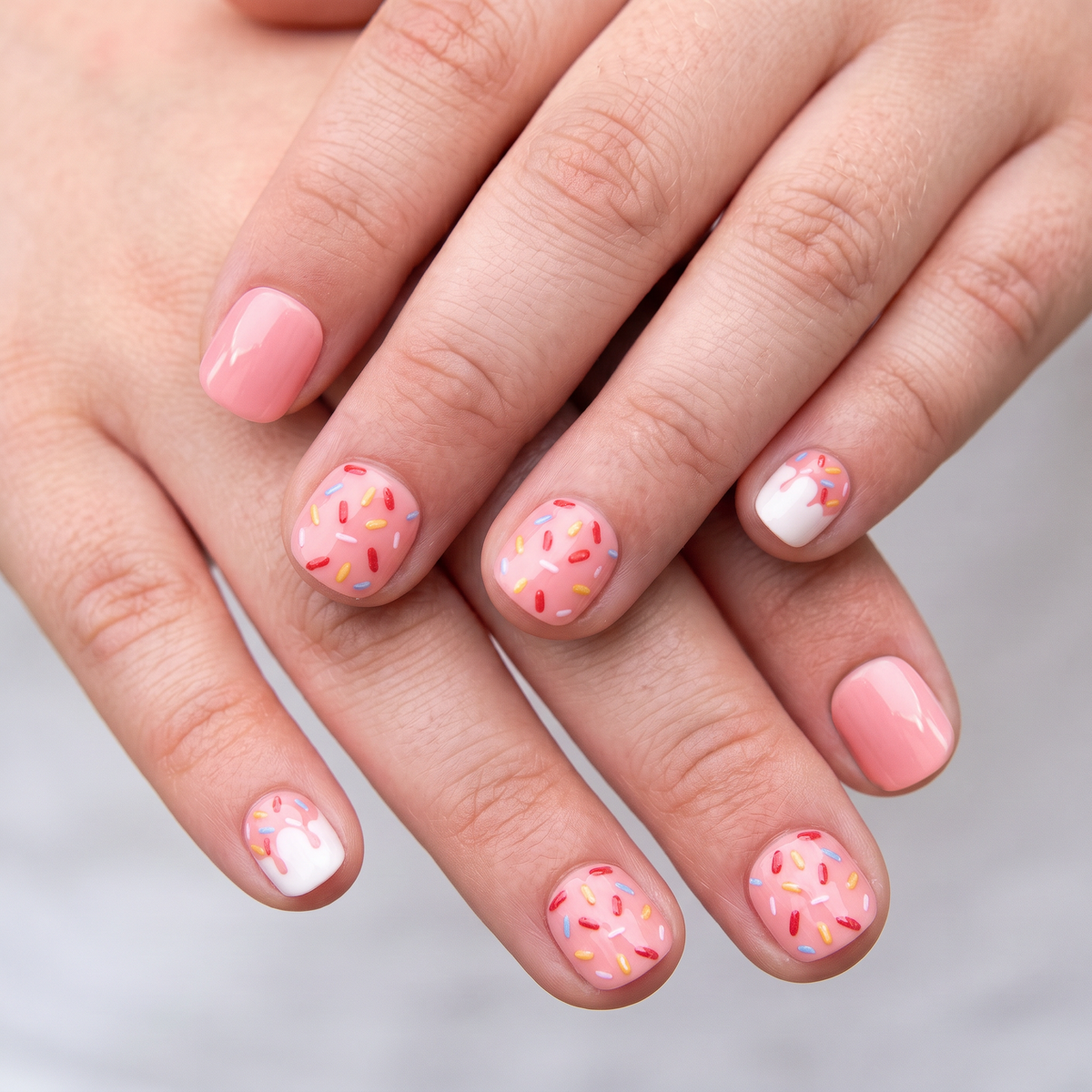 Kids Strawberry Sprinkle - Squoval