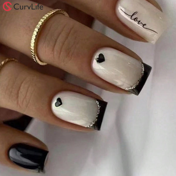 15 Größen - 30 Stück Acryl-Press-On-Nägel W444