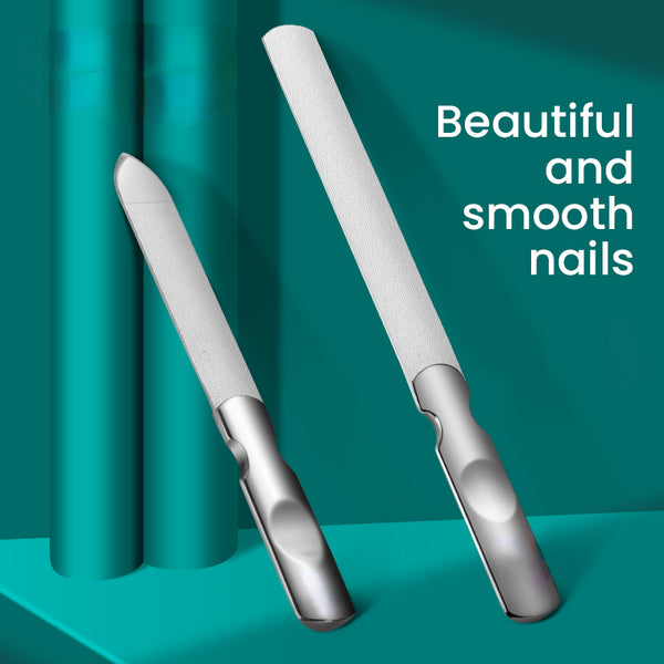 Doppelseitige Nagelfeilen aus Edelstahl für Maniküre und Pediküre, für professionelle Finger- und Zehennagelpflege