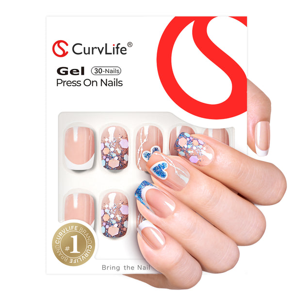 24 Stück/Set Press-On-Nägel CZ462-B7