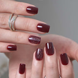 Burgundy Bling – S Squoval