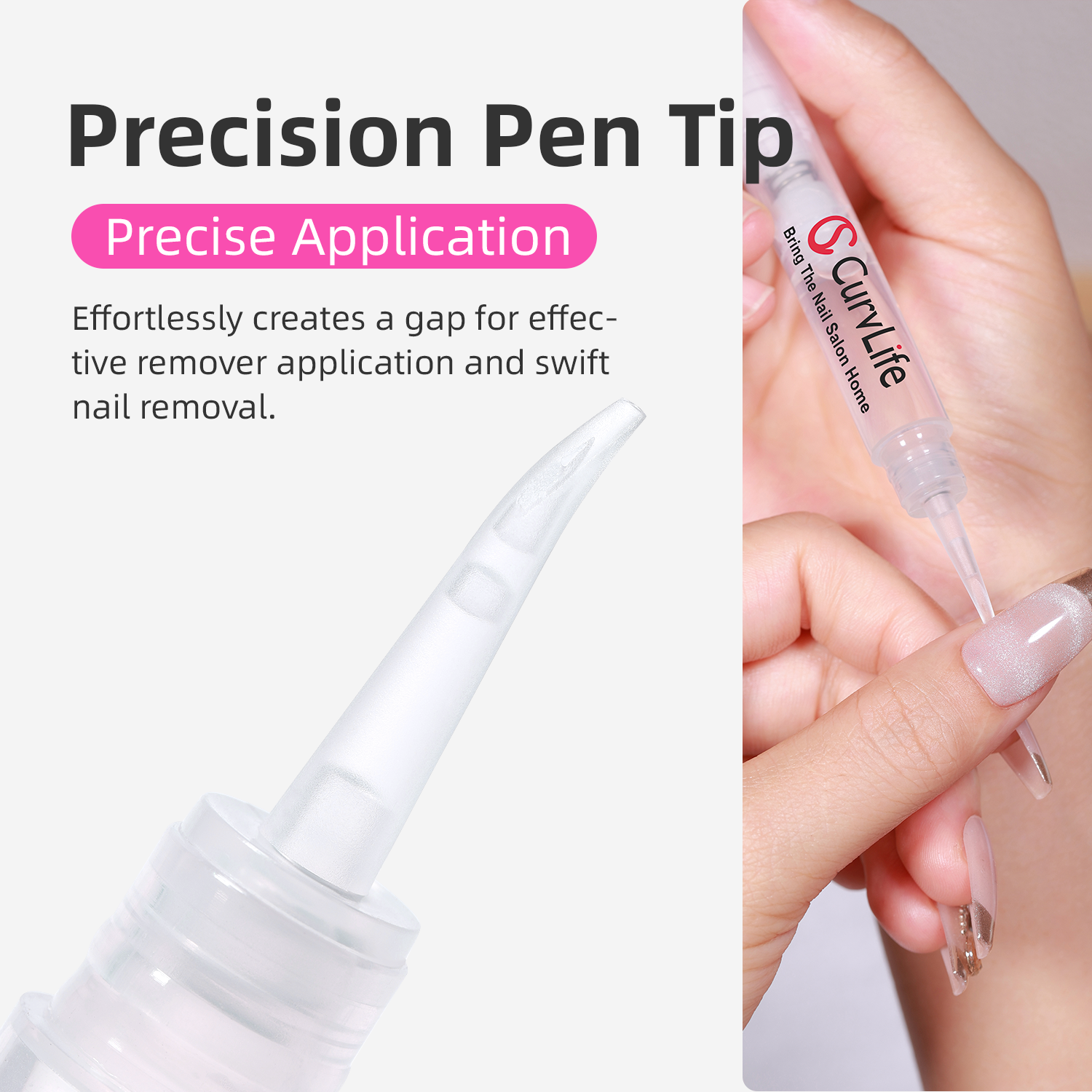 CurvLife Click & Remove Pen for Multi-functional 5ml Press on Nail Glue