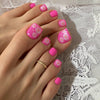 Pink Daisy - Squoval Toenails