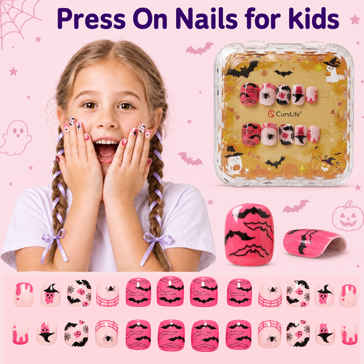 Kids Berry Hex- Squoval