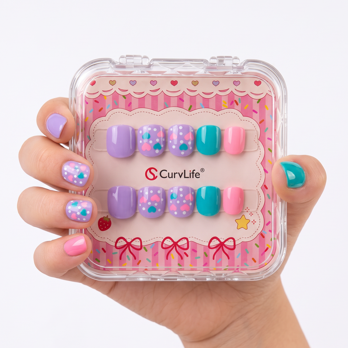 Kids Rainbow Jelly -Squoval