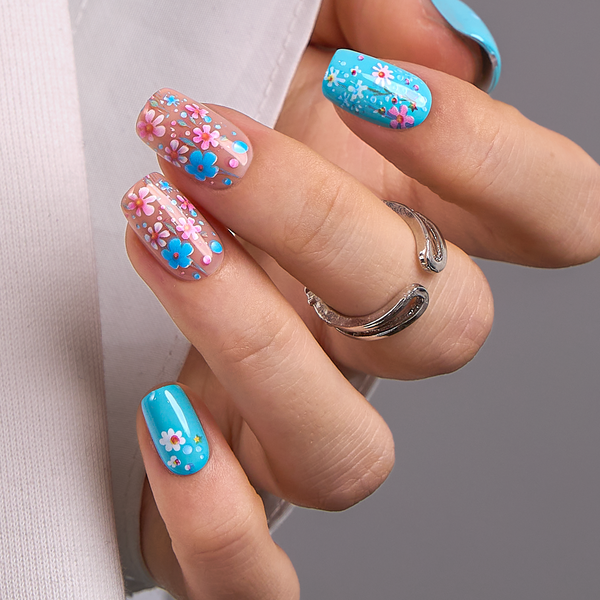 24 Stück/Set Press-On-Nägel CZ462-B7