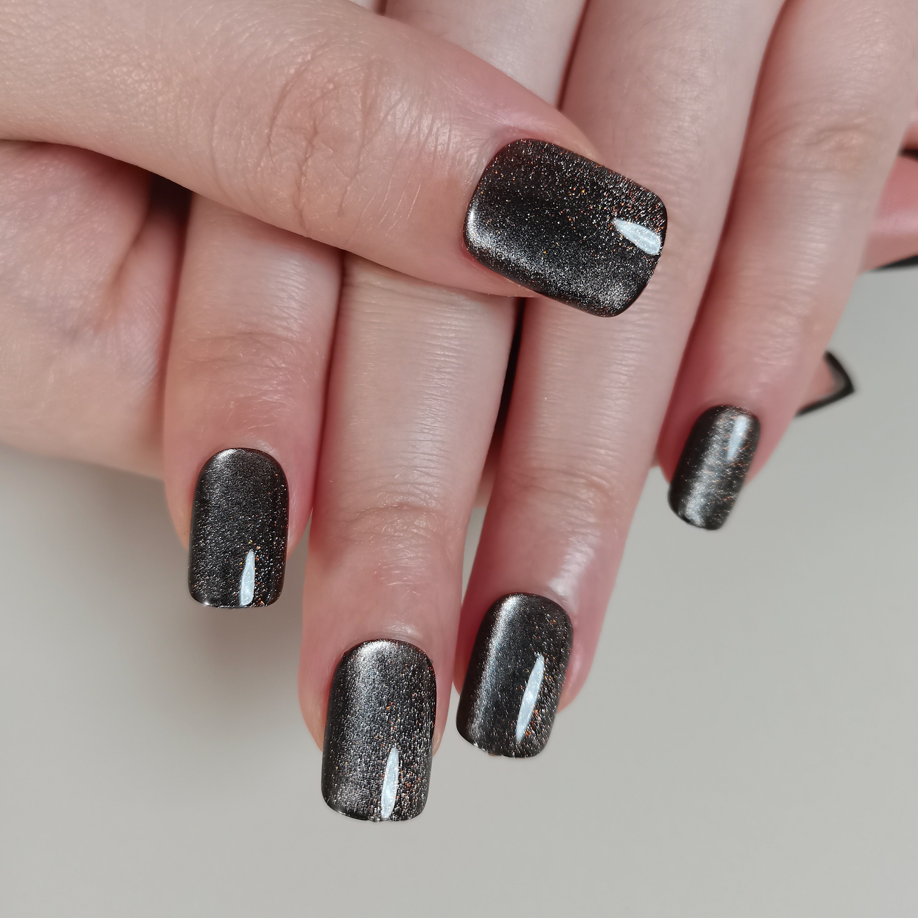 Charcoal Glitter – S Squoval