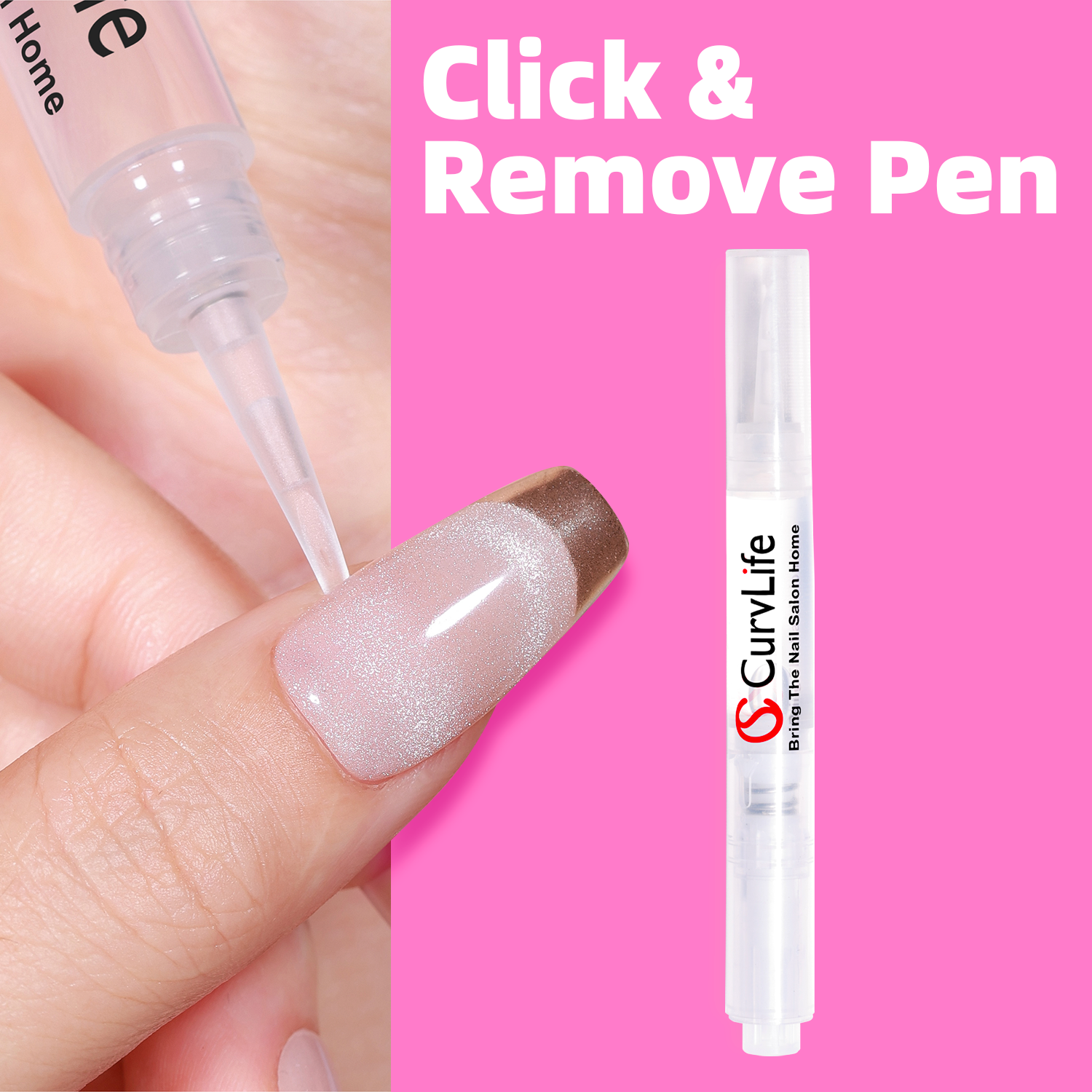 CurvLife Click & Remove Pen for Multi-functional 5ml Press on Nail Glue