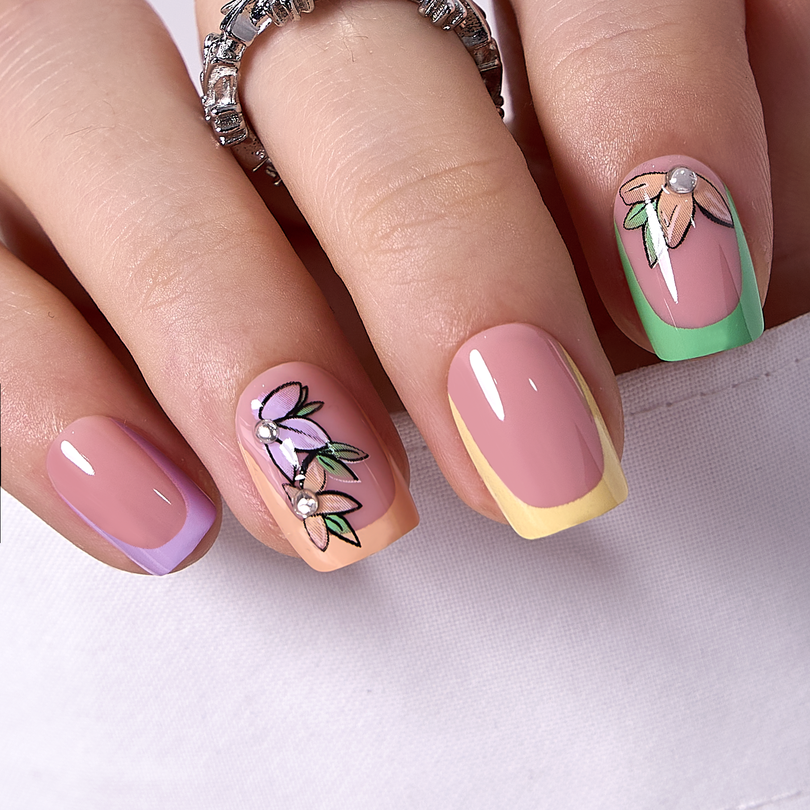 Pastel Blossom – S Squoval