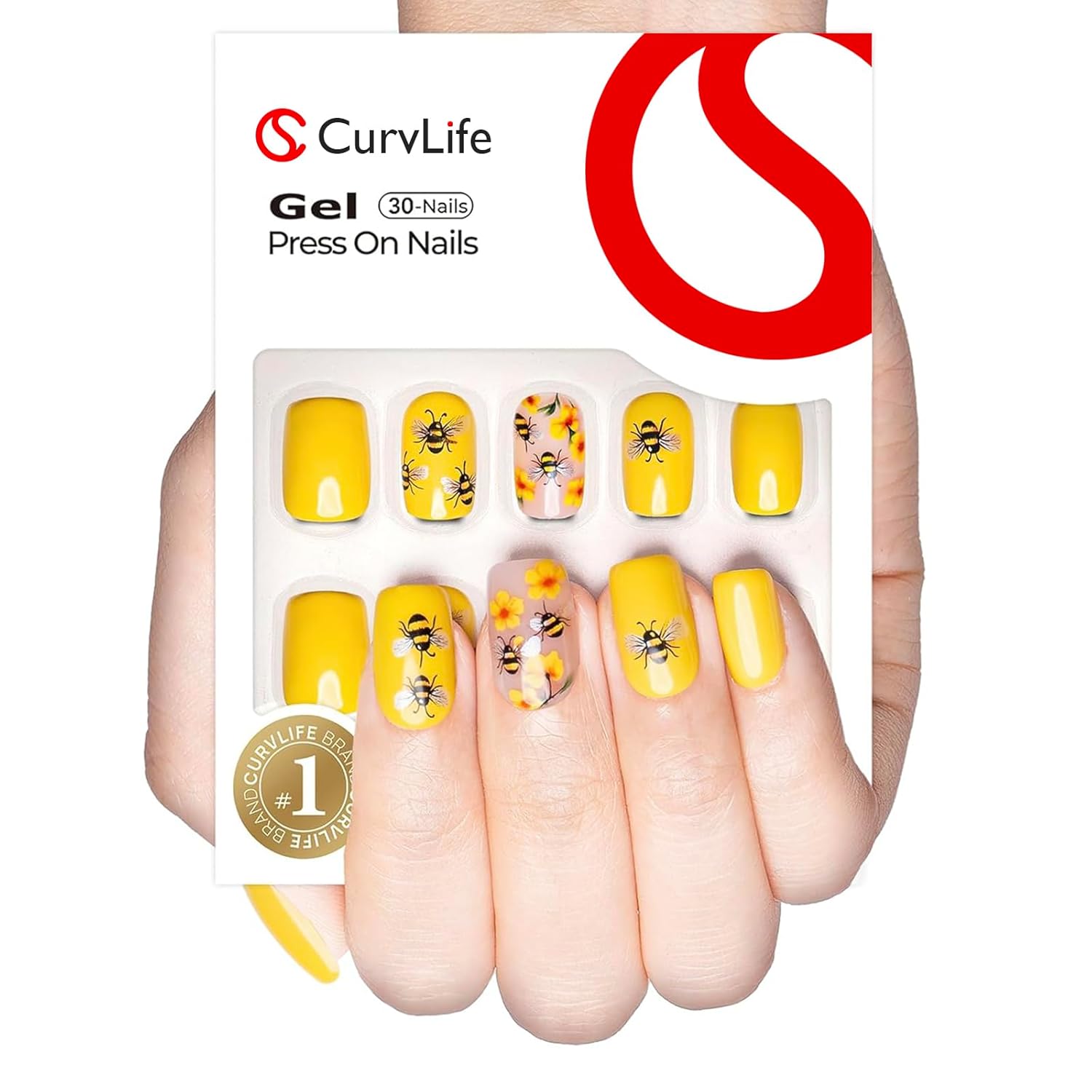 Sunny Bee Nails–M Squoval