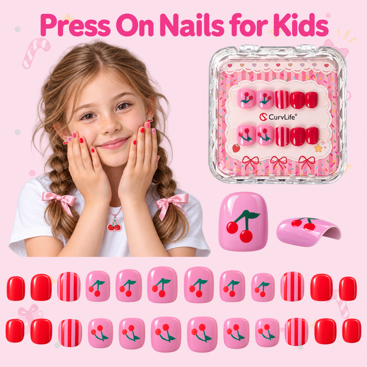 Kids Cherry Picnic - Squoval