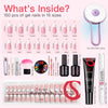 French Tips Kit – 150pcs CurvLife X-Pro Soft Gel Tips with Pre-Applied Primer, Matte & Glossy Top Coat, Solid Nail Glue Gel, UV LED Lamp, Nail File, Brush & Tools ZT-026-03-Kit