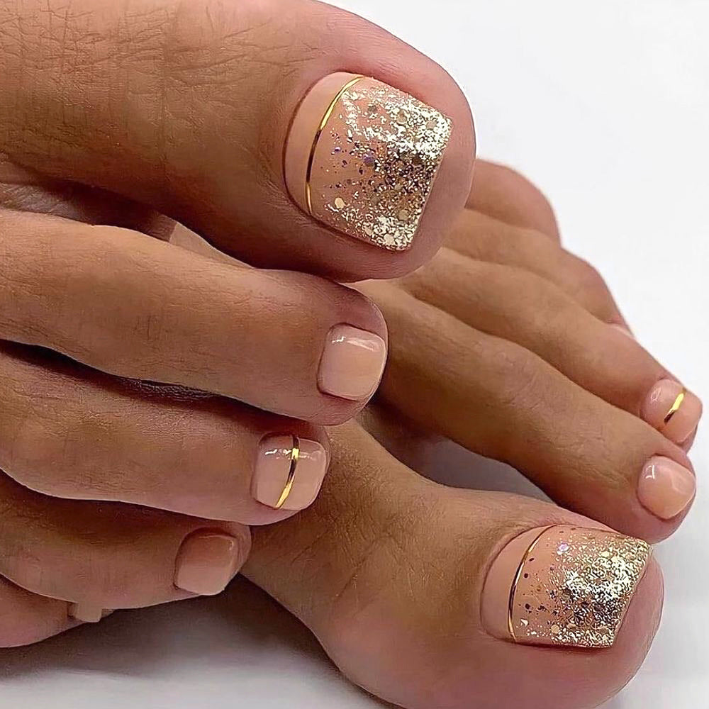 100pcs (10 Sizes) False Toe Nails Set Natural Acrylic Fake Toenail Tip –  EveryMarket