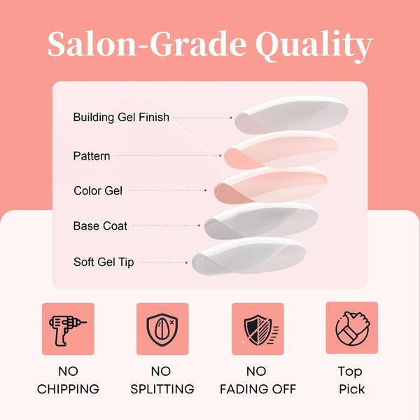 Gel Press On Nails 16 Sizes-32 Pcs Kit G066 LH-8