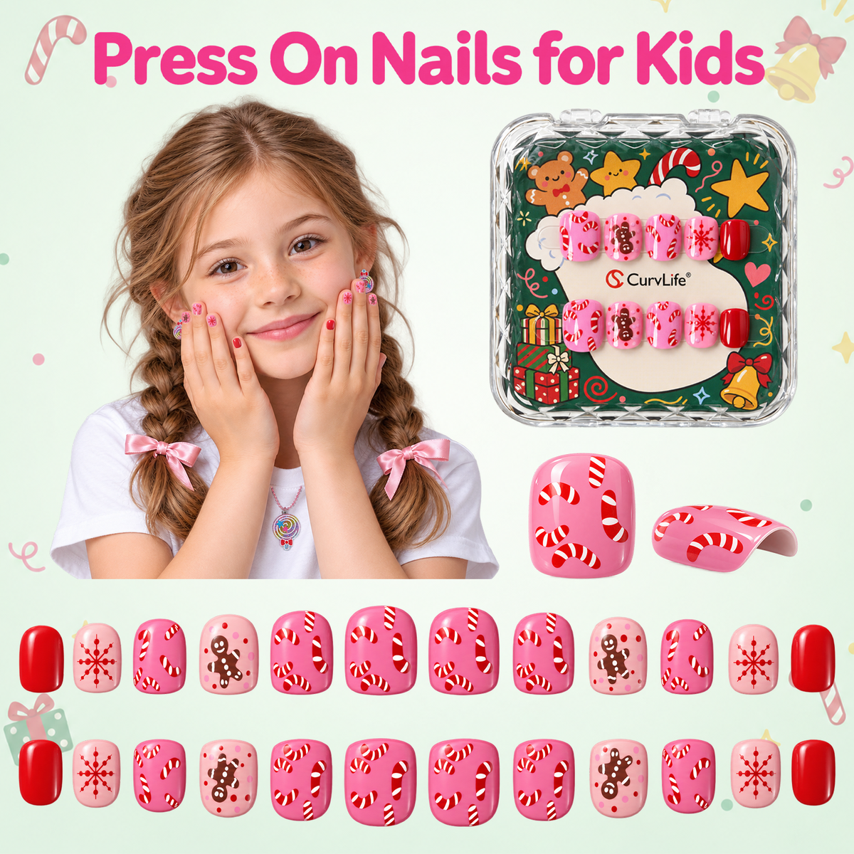 Kids Gingerbread Wishes - Squoval