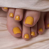 Citrus Glow - Squoval Toenails
