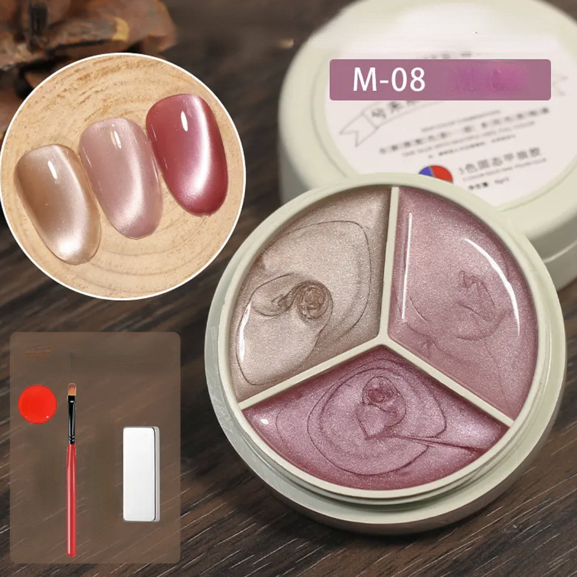 3 Farben Festes Nagelgel M-08 