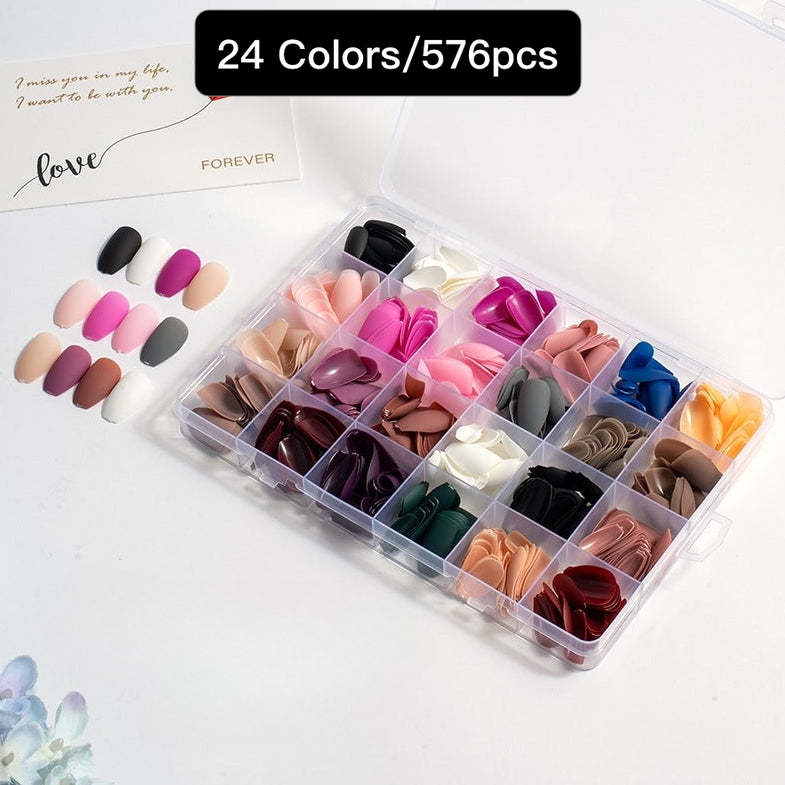 24 Colors 576 pcs /Set Press On Nails 24pcs/Color TF-001 – CurvLife