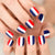 France Fingernails The National Flag Pattern Glossy Uv Gel Manicure With Pattern Short Round Press On Nail Tips Fake Nails Art