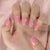 Short Almond Press On Nail Tips Soild Color Purple Bule Fake Nails Set Salons At Home Glossy Nails Uv Gel Fingernails With Tabs