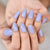 Short Almond Press On Nail Tips Soild Color Purple Bule Fake Nails Set Salons At Home Glossy Nails Uv Gel Fingernails With Tabs