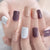 Short Almond Press On Nail Tips Soild Color Purple Bule Fake Nails Set Salons At Home Glossy Nails Uv Gel Fingernails With Tabs