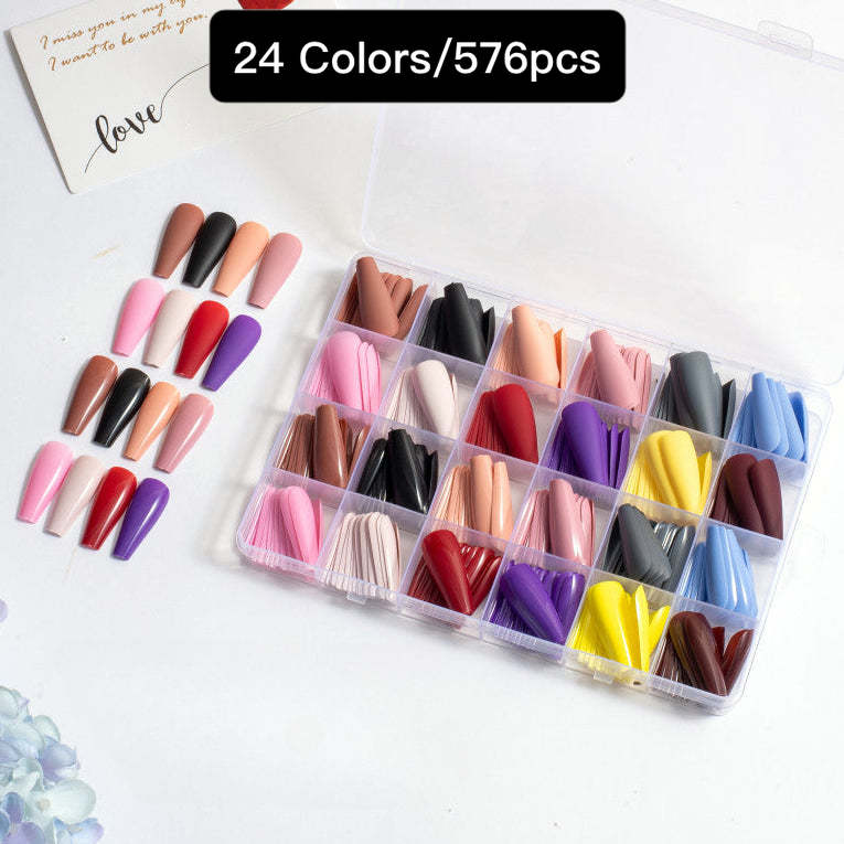 24 Colors 576 pcs /Set Press On Nails 24pcs/Color TF-015 – CurvLife